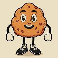 A cartoon cookie character with arms and legs vector