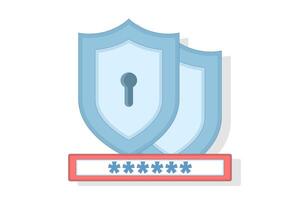 Two-step verification concept to protect personal data. User authorization, login authentication and information protection. Flat Cartoon Illustration, icon. Stylish abstract design. vector
