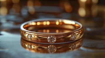 A wedding ring with diamonds on it photo