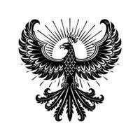 Majestic Phoenix on White Background Mythical Design vector