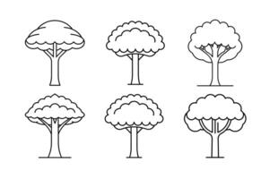 6 Tree Icon on White Background Nature Symbol vector