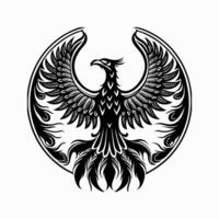 Majestic Phoenix on White Background Mythical Firebird vector