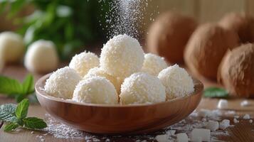 A gentle moment of coconut ball cookies photo