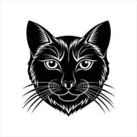 Cat Head on White Background Cute and Realistic Feline Design vector