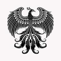 Majestic Phoenix on White Background Mythical Firebird Design vector