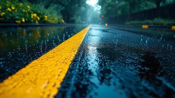 Rainy day on the road photo