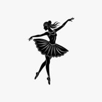 Elegant Ballet Dancer on White Background Graceful Dance Pose vector