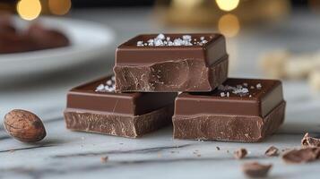 Chocolate truffles with sea salt photo