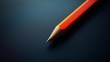 A red pencil on a dark surface photo