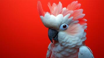 A white and red parrot photo