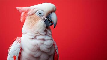 A white and red parrot. photo