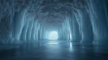 Ice caves in the arctic photo