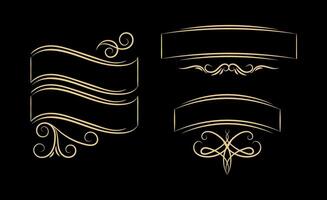 retro ornaments art on black background vector