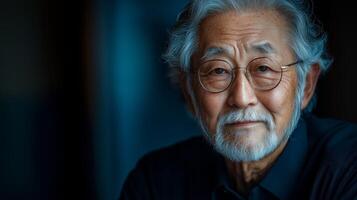 An older man with glasses and a beard photo