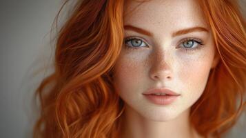 A close up of a woman with freckles photo