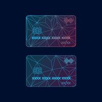 Futuristic Credit Card Design. Digital Payment Card with Abstract Cybersecurity Network vector