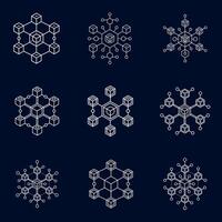Blockchain Network Patterns. Digital Web of Connected Nodes vector
