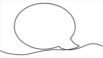 Speech bubble shape continuous one line drawing. Two speech bubble line art. Hand drawn art. vector