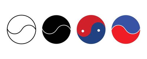 Yin and Yang symbol. Taegeuk Symbol set. vector