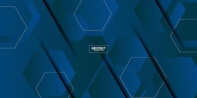 Abstract dark blue hexagonal pattern background. 3D hexagonal concept banner design. Eps10 vector