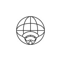 Global wifi icon. Set of icons for web, network, earth, internet, world globe vector