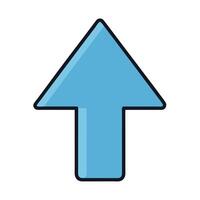 A simple upward pointing arrow icon design element for website or app user interface vector