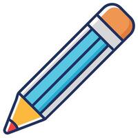 A Colorful Illustration of a Sharpened Pencil with an Eraser vector