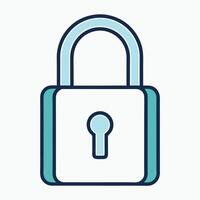 A Simple Illustration of a Padlock Representing Security and Privacy vector