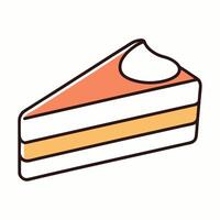 Delicious Three Layer Cake Slice with Creamy Topping A Sweet Treat for Dessert Lovers vector