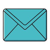A Simple Illustration of a Teal Envelope for Sending Messages or Emails vector