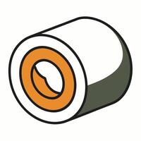 A isometric illustration of a roll of adhesive tape or similar material vector