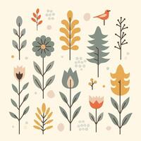 A cute and minimalistic illustration in a retro Scandinavian style, featuring clean geometric shapes vector