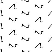 Seamless pattern with black sketch hand drawn squiggle on white background vector