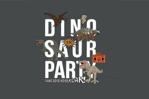 tee print design with triceratops drawing vector