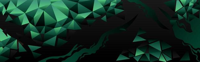 Green and black abstract polygon luxury background, Technology innovation with diamond elements vector