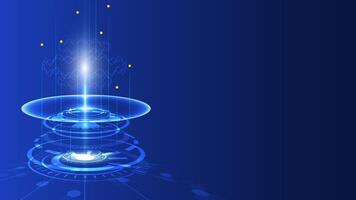 3D Futuristic Technology HUD Interface Elements with resonance effect. Big Data, Virtual Reality, Artificial Intelligence, Hologram Screen, Science Fiction, Security System. Illustration background vector