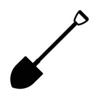 Black Shovel Silhouette Front View Minimalist Graphic for Design Use. Adobe Illustrator Artwork vector