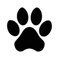 Bold Black Paw Print Silhouette Isolated on White for Graphic Projects. Adobe Illustrator Artwork vector