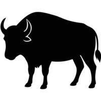 Buffalo Silhouette Icon in Abstract Style vector