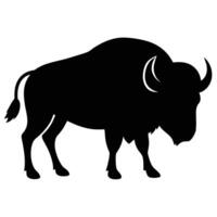 Buffalo Silhouette Art Icon with Dynamic Outline vector