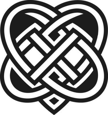 Celtic Knotwork Heart Design Intertwined Love Symbol