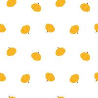Cute pumpkin seamless pattern. Fall and autumn season seamless pattern with tiny pumpkins. Perfect for textile, fabric, wrapping paper, background and so on vector