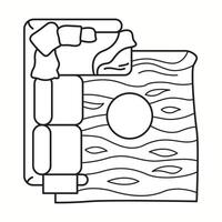 illustration of a corner sofa with a decorative carpet, seen from the top. Ideal for interior design layouts, home planning, and architecture visualization. vector