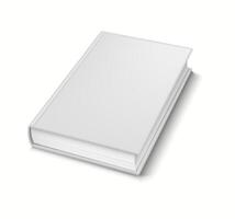 3D realistic mockup of an open book with blank pages displayed at an angle, ideal for presentations. vector