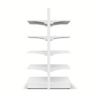 Realistic 3D mockup of an empty supermarket shelf, designed for product presentations. vector