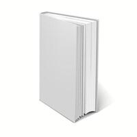 3D realistic softcover blank book mockup with a clean design and no visible text or images. vector