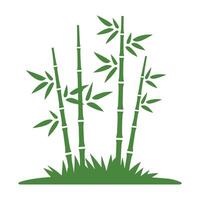 Simple illustration of three bamboo stalks with leaves vector