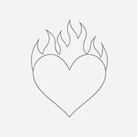 Passion Line Icon Outline Symbol black and white. vector