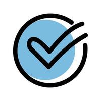 Simple Checkmark Icon Representing Approval or Success vector