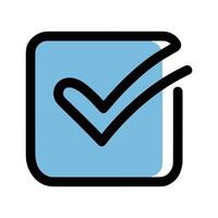 Simple light blue check mark icon for user interface design vector